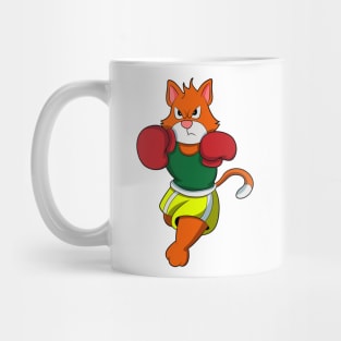 Cat as Boxer with Boxing gloves Mug